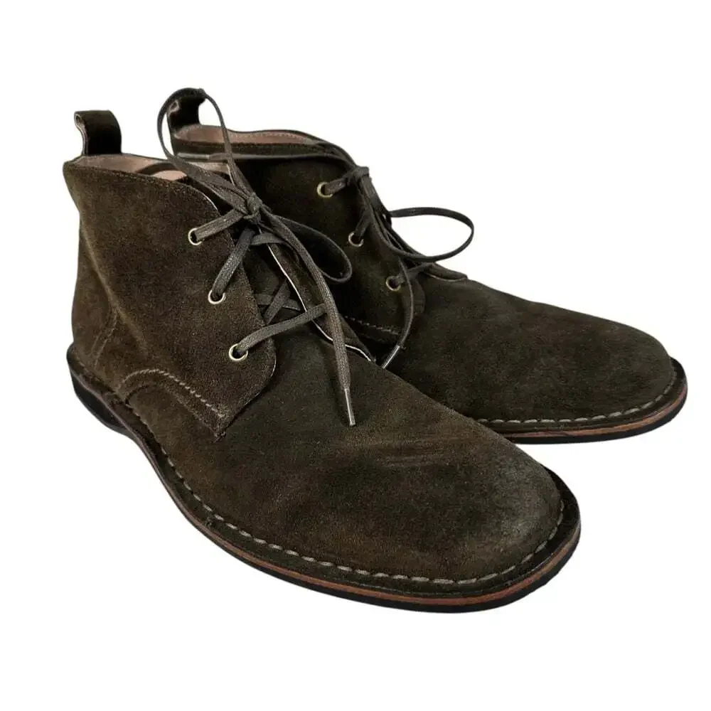 Andrew Marc Dorchester Brown Suede Chukka Boots Lace Up Ankle Men 10.5